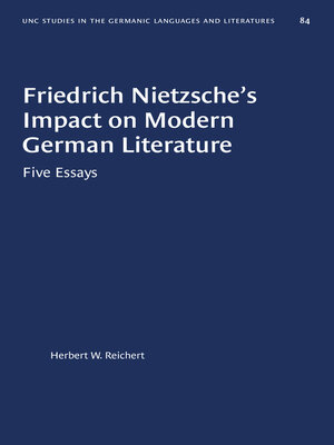 cover image of Friedrich Nietzsche's Impact on Modern German Literature